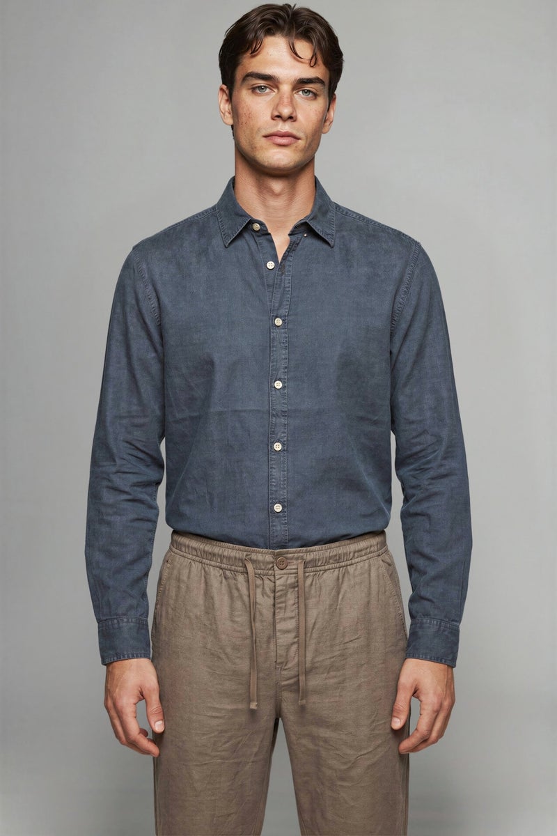 DeFacto Blue Man Premium Shirt Casual - Image 1
