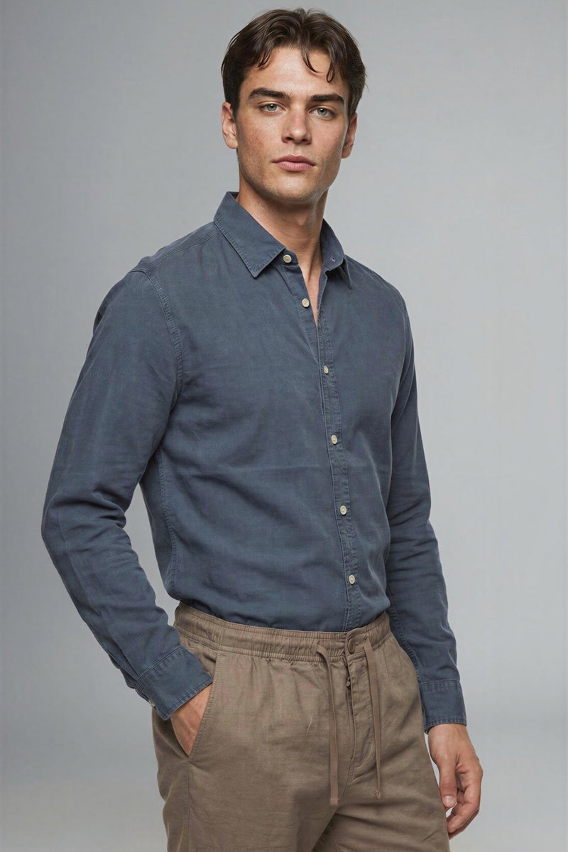 DeFacto Blue Man Premium Shirt Casual - Image 2