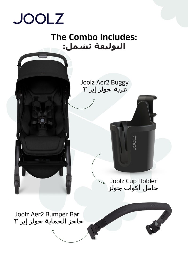 جولز عربة أطفال خفيفة الوزن مع حاجز حماية وحامل أكواب | طي سهل بيد واحدة | مناسبة من المولود حتى الطفل الصغير | مقعد مريح قابل للإمالة | ٨٣×٤٥×١٠٥ سم - Image 3