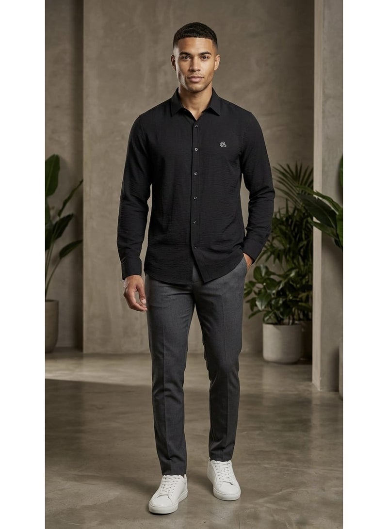 Men's Full Sleeve Plain Casual Shirt - Image 2