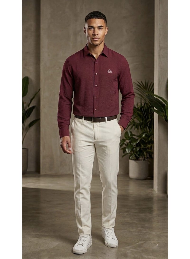 Men's Full Sleeve Plain Casual Shirt - Image 1