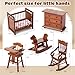 Silipull 5 Pcs 1 12 Scale Wooden Dollhouse Furniture Set Miniature Wood Bedroom Furniture Wooden Dollhouse Accessories Encourage Creative and Imaginative Play for Kid Miniature Bathroom Wood Color - Image 4