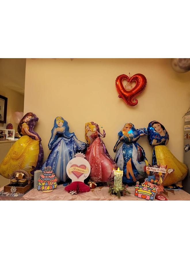 الأزرق جي دبليو BWW 5 قطع زينة بالونات فويل الأميرة حفلة عيد ميلاد للبنات حفلة استحمام الأميرة مستلزمات زينة للحفلات تحت عنوان أشخاص صغار مجموعة بالونات الأميرة - Image 3