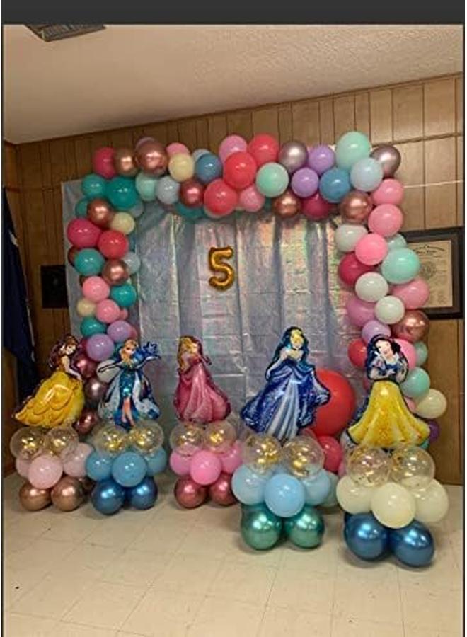 الأزرق جي دبليو BWW 5 قطع زينة بالونات فويل الأميرة حفلة عيد ميلاد للبنات حفلة استحمام الأميرة مستلزمات زينة للحفلات تحت عنوان أشخاص صغار مجموعة بالونات الأميرة - Image 4