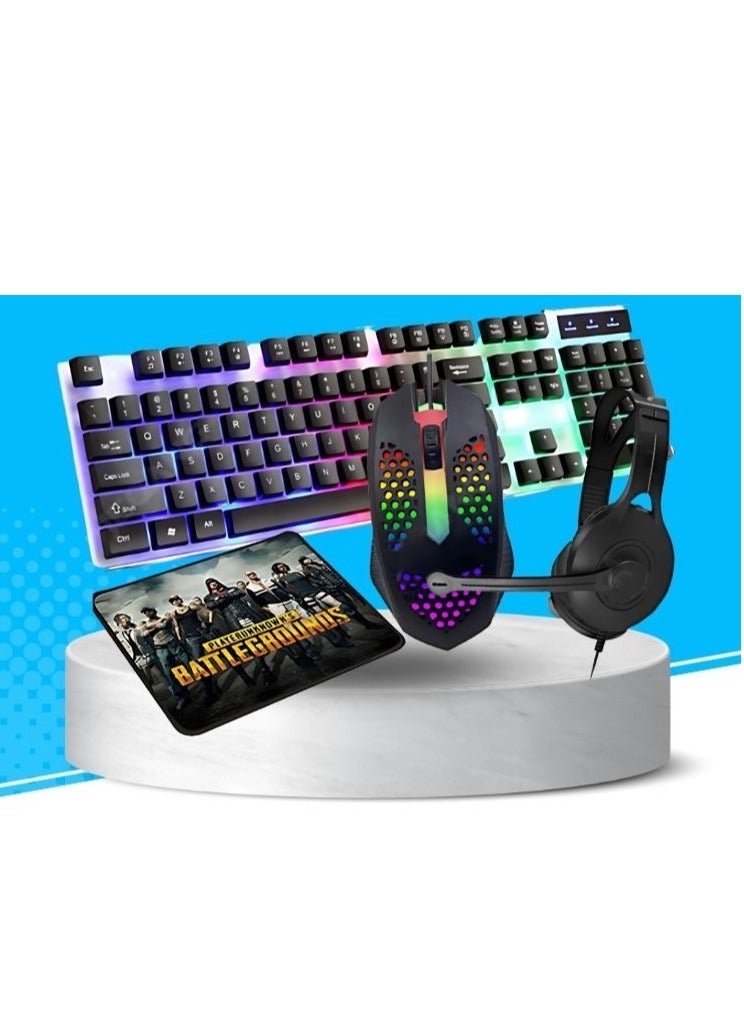 JEQANG 4 in 1 Gaming Combo with Gaming Headphone Mouse Pad Keyboard & Mouse  - Image 1