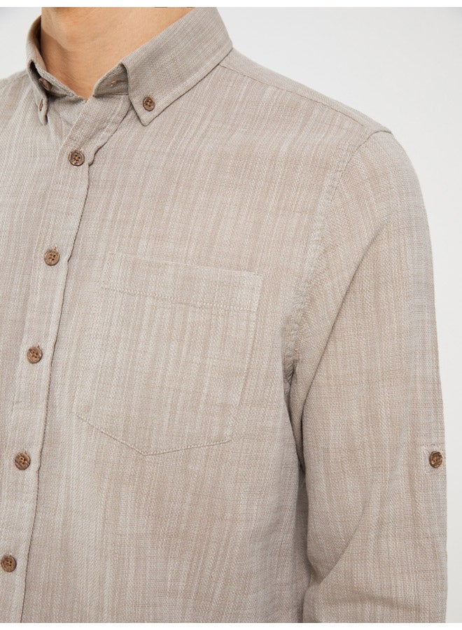 LC WAIKIKI Regular Fit Long Sleeve Poplin Men's Shirt - Image 4