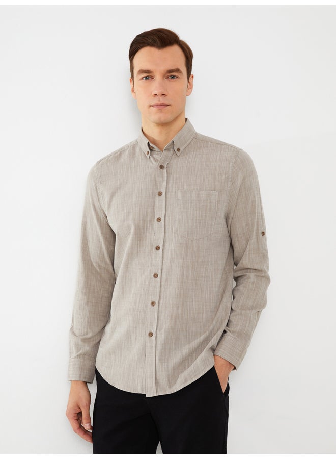 LC WAIKIKI Regular Fit Long Sleeve Poplin Men's Shirt - Image 1