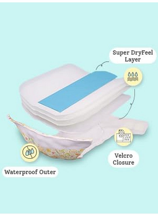SuperBottoms Newborn UNO Pack of 2 (1 Shell+1 Insert) - Washable & Reusable waterproof Adjustable cloth diaper for babies-diaper with Prefold style Pad (Fruit Burst) - Image 5
