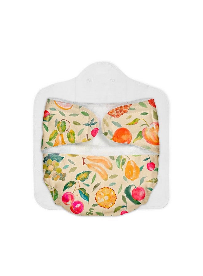 SuperBottoms Newborn UNO Pack of 2 (1 Shell+1 Insert) - Washable & Reusable waterproof Adjustable cloth diaper for babies-diaper with Prefold style Pad (Fruit Burst) - Image 3