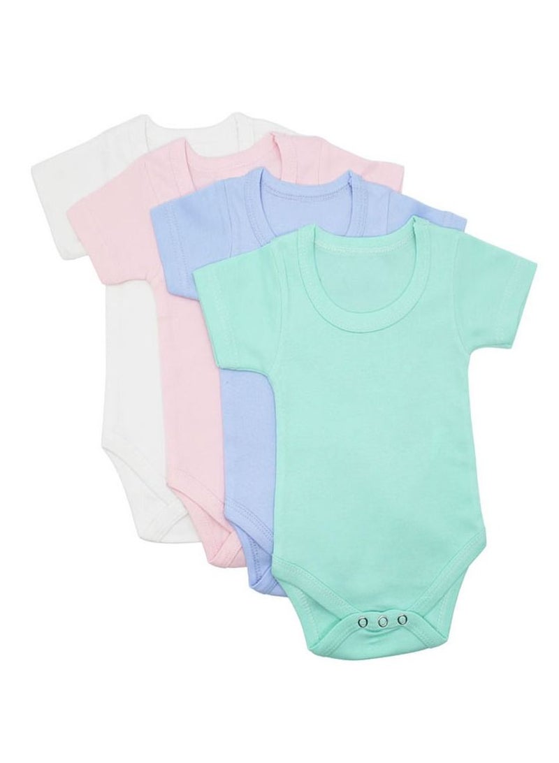 PRINTSHOP4ME 4pcs of Unisex Baby Romper soft cotton fabric Short Sleeve  - Image 1