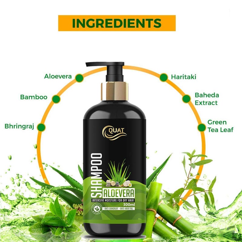 Quat Natural Aloevera 99 Silky Stronger Hair Shampoo Paraben Free 300 ML - Image 2
