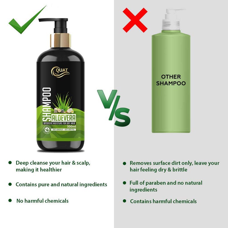 Quat Natural Aloevera 99 Silky Stronger Hair Shampoo Paraben Free 300 ML - Image 5