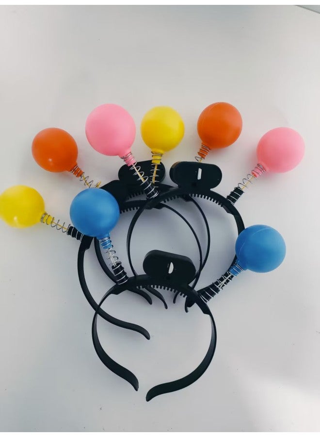 Luminous Headdress Five-pointed Star Spring Headband Star Headband Hairpin Light Stick Flash Five-pointed Star Hairpin Props-Color:Round Headband Color Mixing - Image 1