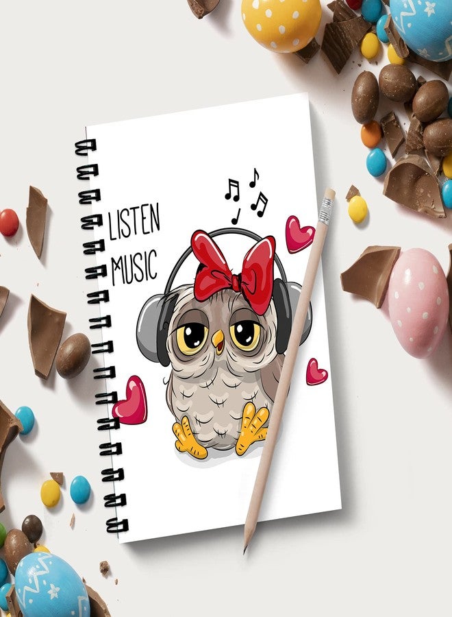 Vprint Quality Unruled Diary Notebook Drawing Pad Planner A5 Size,100 GSM 160 Pages(Music Owl) - Image 1