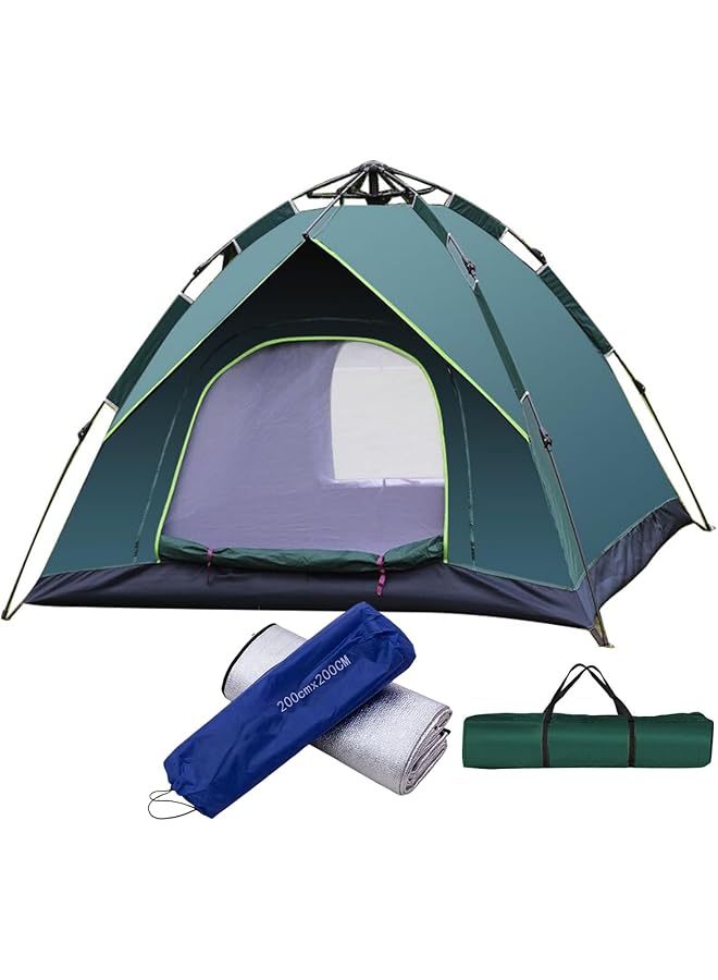 SKY-TOUCH Outdoor Camping Tent 3 4 Persons + Aluminum Mat Automatic Pop Up Outdoor Beach Tent With Carrying Bag Waterproof Tents For Hiking Camping Hiking Traveling(200 * 200Cm) - Image 1