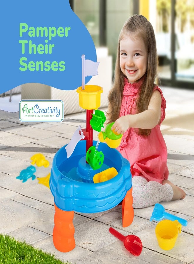 ArtCreativity 2 in 1 Sand and Water Table for Kids - Summer Outdoor Toys with Accessories for Toddlers - Sensory Table for Sand & Water Play - Summer Beach Activity Sandbox Toys for Boys & Girls - Image 2