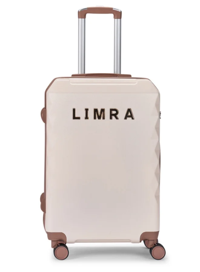 Limra Cabin Carry Check-In Luggage Trolley Size 20 inch Beige/Gold