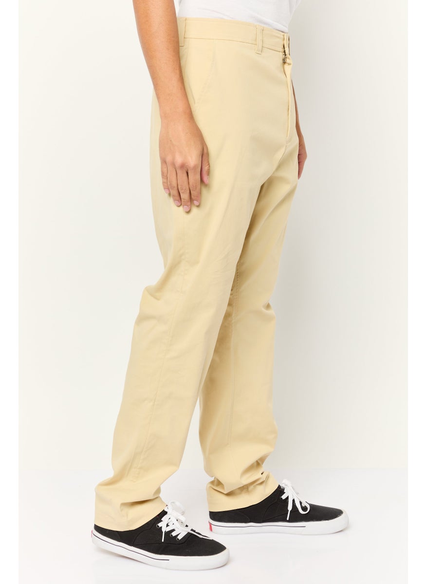 ESPRIT Men Slim Fit Plain Chino Pants, Tan  - Image 3