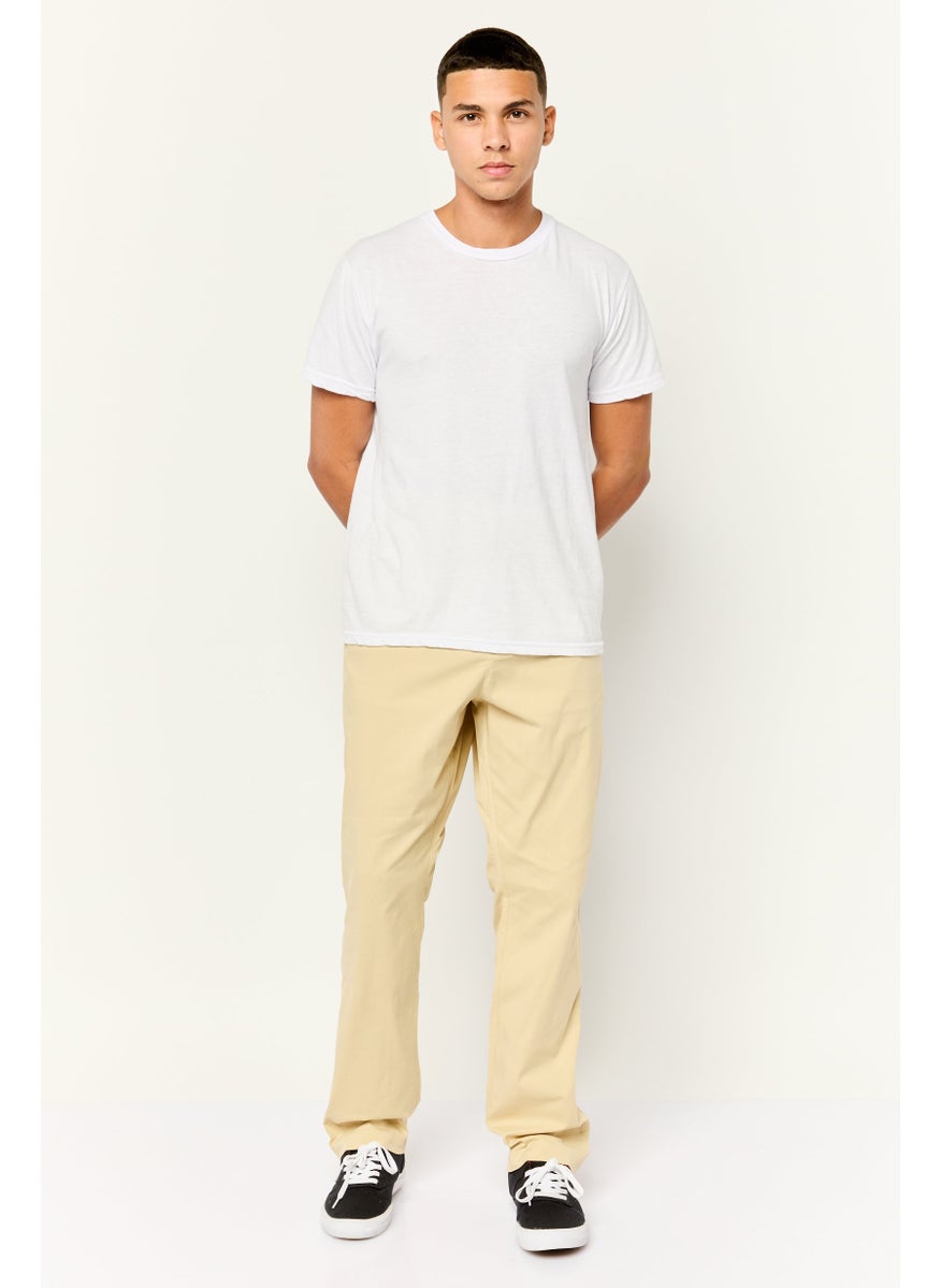 ESPRIT Men Slim Fit Plain Chino Pants, Tan  - Image 2