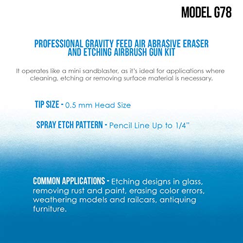 Master Airbrush Gravity Feed Airbrush Mini Sandblaster Kit - 1/2 oz. Cup, 0.5 mm Tip, Hose – Portable Airbrush, Ideal for Art, Miniature Painting, Model Cars, Nail Art, Etching Glass & Rust Removal - Image 4