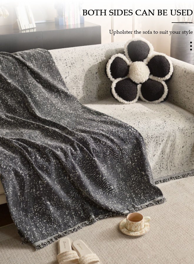 DUNISO Double Sided Chenille Sofa Cover, Stylish Sofa Cover, Line printing design, Chenille Material Double Sided Sofa Towel, Four Seasons Chenille Sofa Cover Available Both Sides(130*180 cm) - Image 3