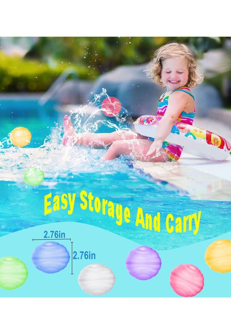 SYOSI Reusable Water Balloons, Quick Fill Self Sealing, Outdoor toys for kids adults, Water Bomb Balls for Water Fight Game, Water Park, Summer Party, 6pcs  - Image 2