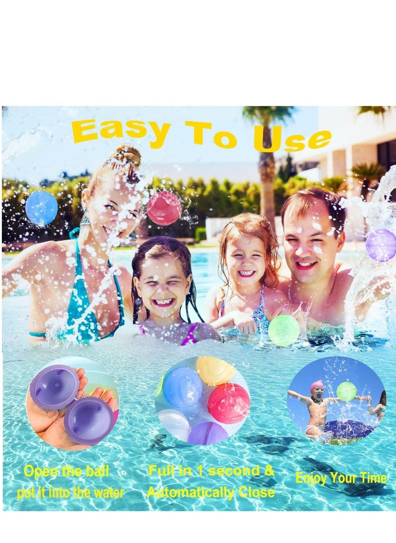 SYOSI Reusable Water Balloons, Quick Fill Self Sealing, Outdoor toys for kids adults, Water Bomb Balls for Water Fight Game, Water Park, Summer Party, 6pcs  - Image 3