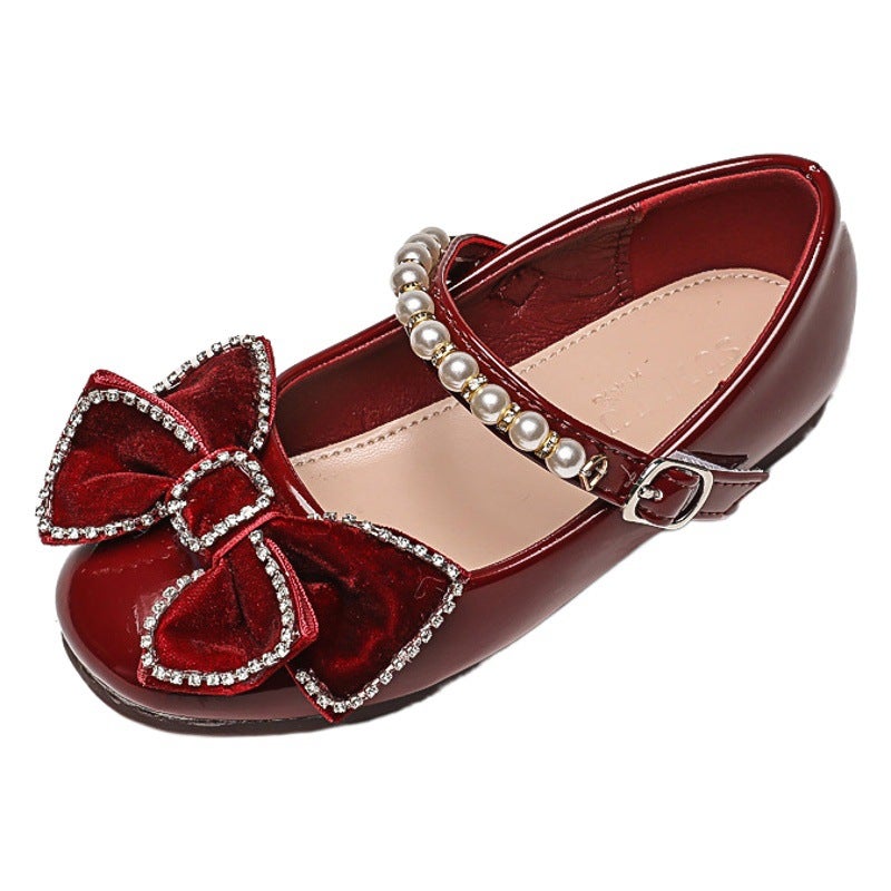 Girls'' Flats 2026 Spring New Style Toddler Shoes Baby Red Leather Shoes Children''s Princess Shoes Soft Sole Summer Style - Image 2