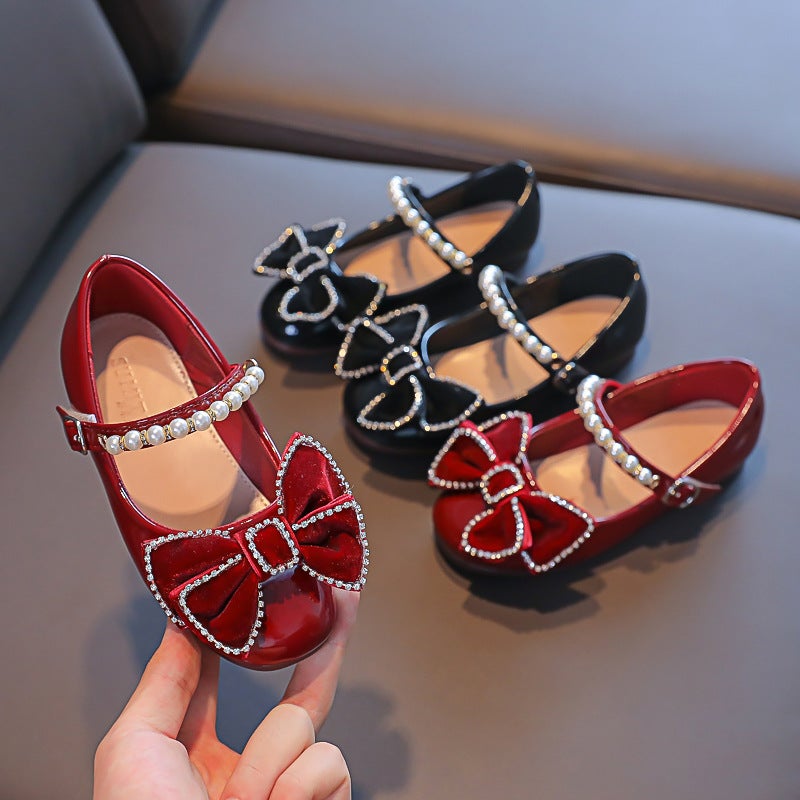 Girls'' Flats 2026 Spring New Style Toddler Shoes Baby Red Leather Shoes Children''s Princess Shoes Soft Sole Summer Style - Image 3