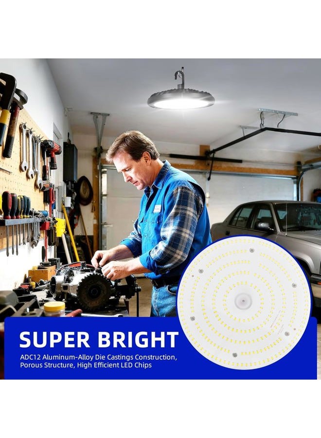 hykolity 6 Pack LED High Bay Light 150W, 5000K UFO LED High Bay Light Fixture with US Plug [450W MH/HPS Equiv.] 100-277V, 19,500lm, IP65 Commercial Warehouse Area Light for Wet Location - Image 3