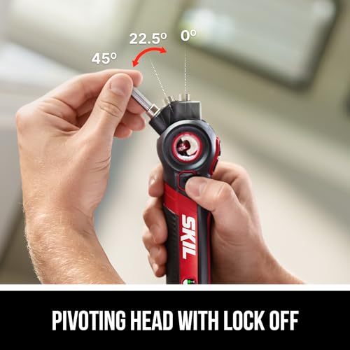 SKIL مفك براغي SKIL Twist 2.0 القابل لإعادة الشحن 4V مع رأس متحرك، إعداد عزم الدوران، كابل شحن USB-C ومجموعة بت مكونة من 2 قطعة-SD5619-01 - Image 2