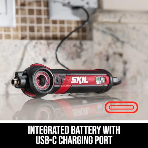 SKIL مفك براغي SKIL Twist 2.0 القابل لإعادة الشحن 4V مع رأس متحرك، إعداد عزم الدوران، كابل شحن USB-C ومجموعة بت مكونة من 2 قطعة-SD5619-01 - Image 4