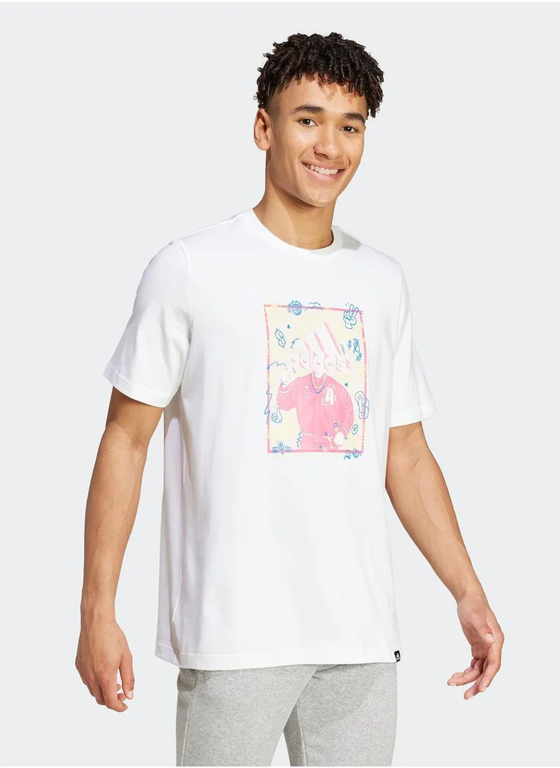 اديداس Doodle Graphic T-Shirt