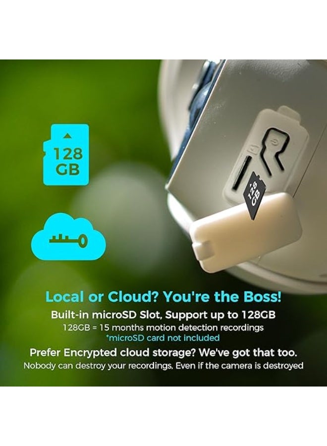 كاميرا مراقبة لاسلكية تعمل بالطاقة الشمسية 4CQ1 من سوفميكو بدقة 2K مع الذكاء الاصطناعي، تعمل بالبطارية، صوت ثنائي الاتجاه، كشف حركة بالأشعة تحت الحمراء، رؤية 360 درجة، رؤية ليلية ملونة، سهلة الإعداد - Image 2