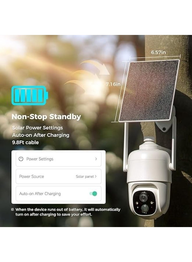 كاميرا مراقبة لاسلكية تعمل بالطاقة الشمسية 4CQ1 من سوفميكو بدقة 2K مع الذكاء الاصطناعي، تعمل بالبطارية، صوت ثنائي الاتجاه، كشف حركة بالأشعة تحت الحمراء، رؤية 360 درجة، رؤية ليلية ملونة، سهلة الإعداد - Image 3