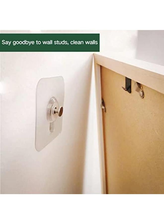 Nail Free Photo Frame Wall Hook Screw Adhesive Non-Trace No Drilling For Bathroom Shower Kitchen Installation Hanging, Waterproof Transparent Screws Hook - 10 Pcs - Image 4