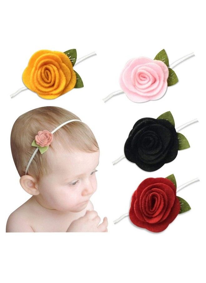 BabyMoon - Baby Headbands Flower Cotton Hairbands For Newborntoddler And Children Pack Of 4 Multicolor - Image 1