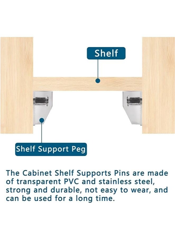 100 قطعة من أوتاد دعم الرفوف مقاس 5 ملليمتر، دبابيس دعم أرفف الخزانة، أوتاد بلاستيكية شفافة بديلة لدبابيس دعم أرفف الخزانة لأثاث المطبخ وأرفف الكتب وحامل الأرفف ودبابيس القفل - Image 2