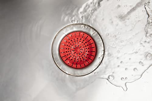 Dripsie Kitchen Sink Strainer 3.25" - Dripsie Anti-Clog Food Catcher, Flexible Drain Basket, Dishwasher Safe, Standard Fit, Made in USA (1-Pack Red) - Image 2