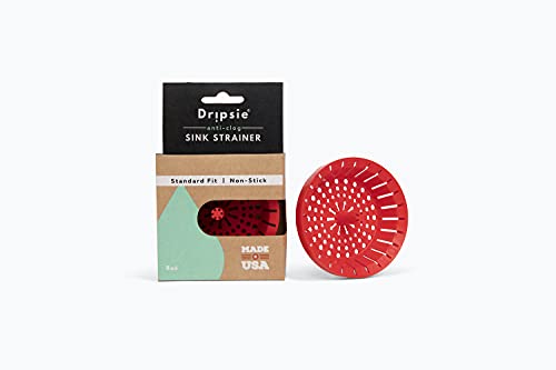 Dripsie Kitchen Sink Strainer 3.25" - Dripsie Anti-Clog Food Catcher, Flexible Drain Basket, Dishwasher Safe, Standard Fit, Made in USA (1-Pack Red) - Image 1