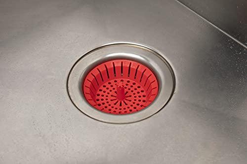 Dripsie Kitchen Sink Strainer 3.25" - Dripsie Anti-Clog Food Catcher, Flexible Drain Basket, Dishwasher Safe, Standard Fit, Made in USA (1-Pack Red) - Image 5
