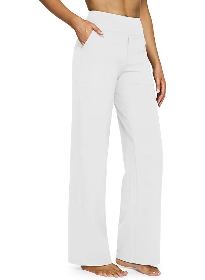 NIBEMINENT Yoga Pants Women Wide Leg Pants with Pockets High Waist Stretch Dress Casual Sweatpants Petite/Regular/Tall - Image 1