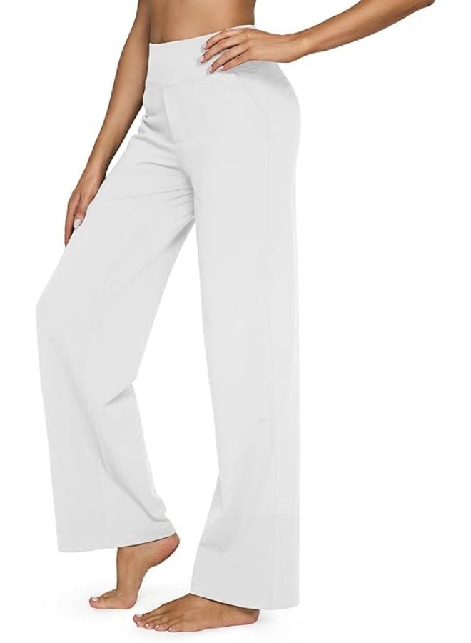 NIBEMINENT Yoga Pants Women Wide Leg Pants with Pockets High Waist Stretch Dress Casual Sweatpants Petite/Regular/Tall - Image 4