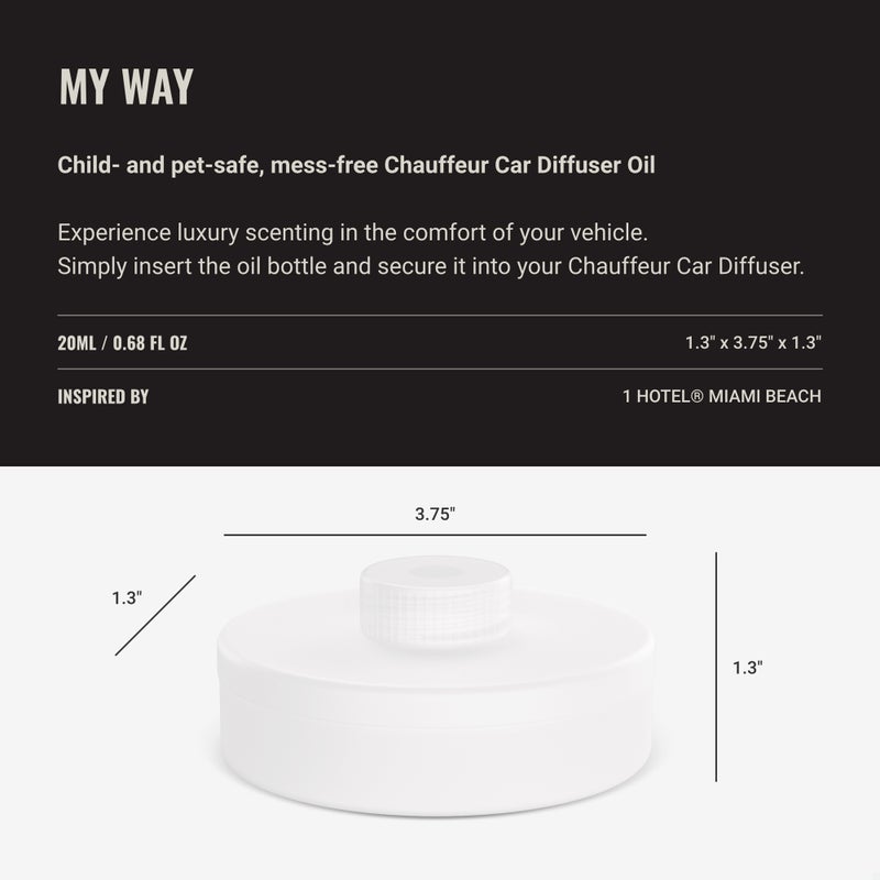 Hotel Collection Chauffeur Smart Car Diffuser Oil - My Way - Premium Car Air Freshener Cartridge - Oud Wood, Leather, Sandalwood - Essential Oils - Cars, Trucks, SUVs, RVs & More - Image 3