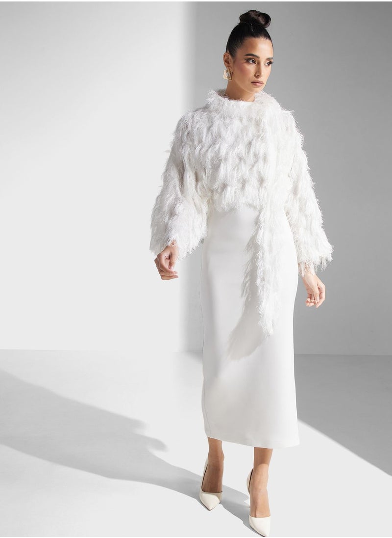 Golden Apple - Fur Detail Dress - Image 1