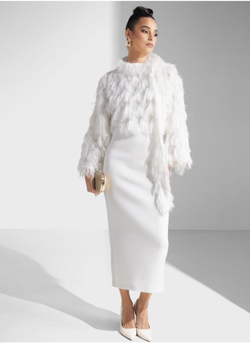 Golden Apple - Fur Detail Dress - Image 1
