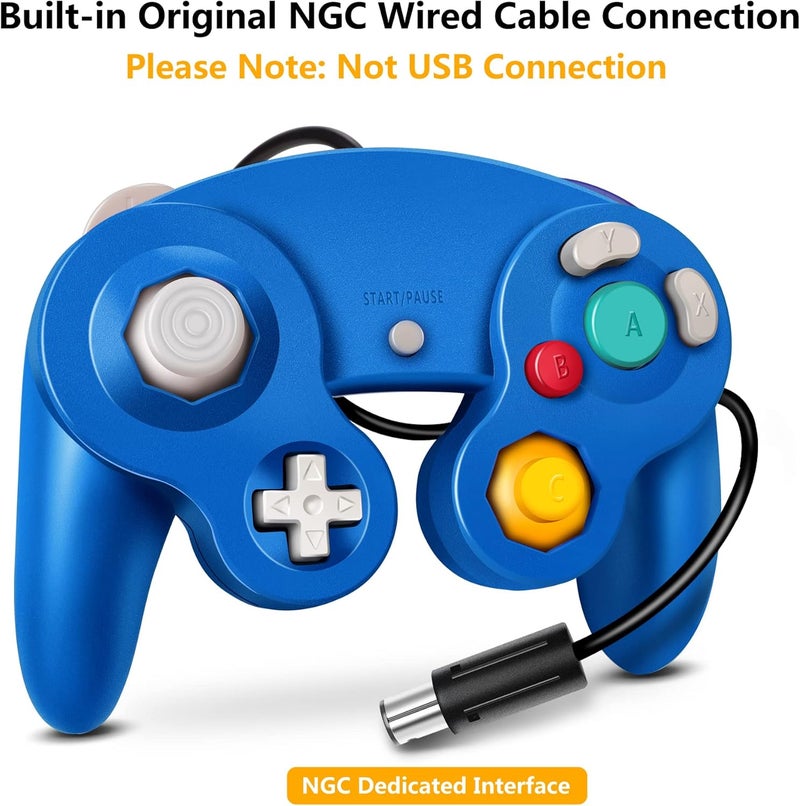 FIOTOK Gamecube Controller, Classic Wired Controller for Wii Nintendo Gamecube (Red & Blue) - Image 2