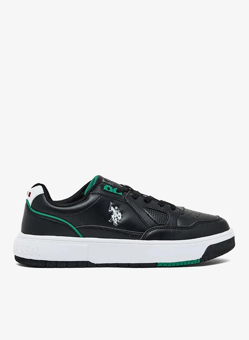 U.S. Polo Assn.  U.S. Polo Assn. Men's Casual Lace-Up Sneakers | Cushioned Comfort Sole | Durable Synthetic Upper | Everyday Fashion Shoes | Black/Green for Men | Best Price UAE