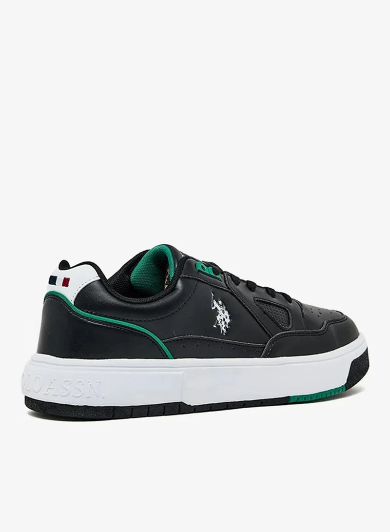 U.S. Polo Assn. U.S. Polo Assn. Men's Casual Lace-Up Sneakers | Cushioned Comfort Sole | Durable Synthetic Upper | Everyday Fashion Shoes | Black/Green