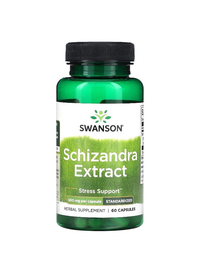 Swanson, Schizandra Extract, Standardized, 500 mg, 60 Capsules - Image 1
